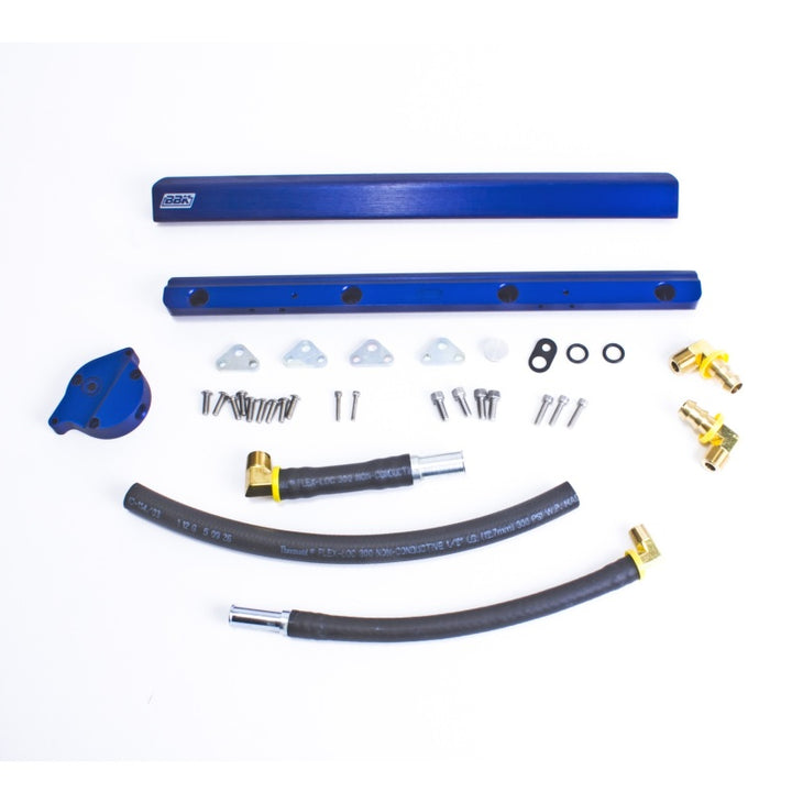 BBK 86-93 Mustang 5.0 High Flow Billet Aluminum Fuel Rail Kit - Bull Strap