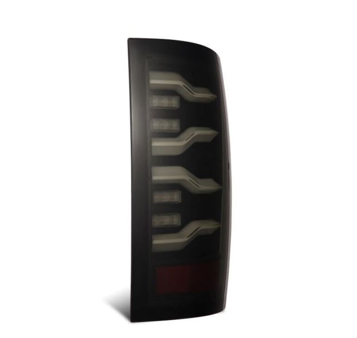 AlphaRex 09-18 Dodge Ram Luxx-Series LED Tail Lights Alpha-Black w/ Activation Light & Seq. Signal - Bull Strap
