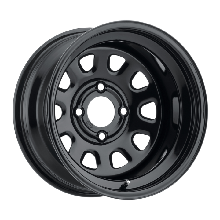 ITP Delta Steel 12x7 / 4x110 BP / 4+3 Offset Black Wheel - Bull Strap