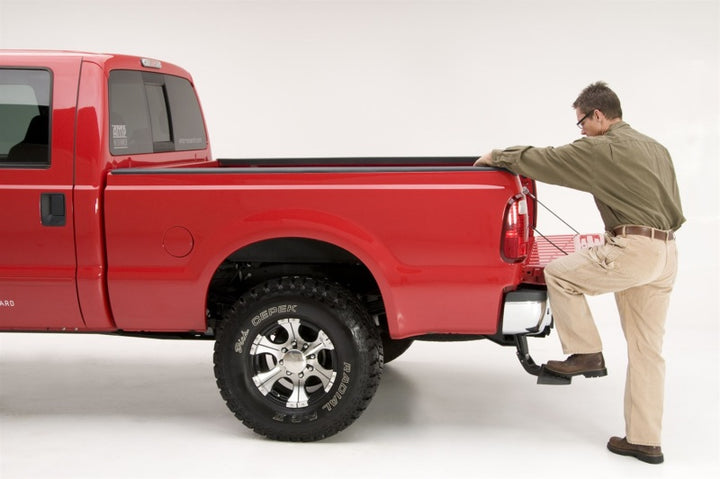 AMP Research 1999-2016 Ford F-250/350/450 BedStep - Black - Bull Strap