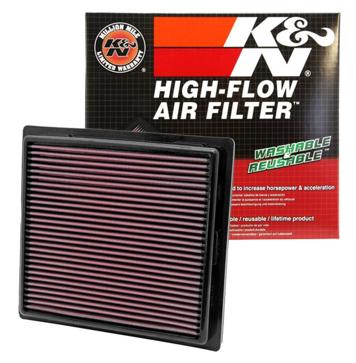 K&N 11 Jeep Grand Cherokee / 11 Dodge Durango Replacement Panel Air Filter - Bull Strap