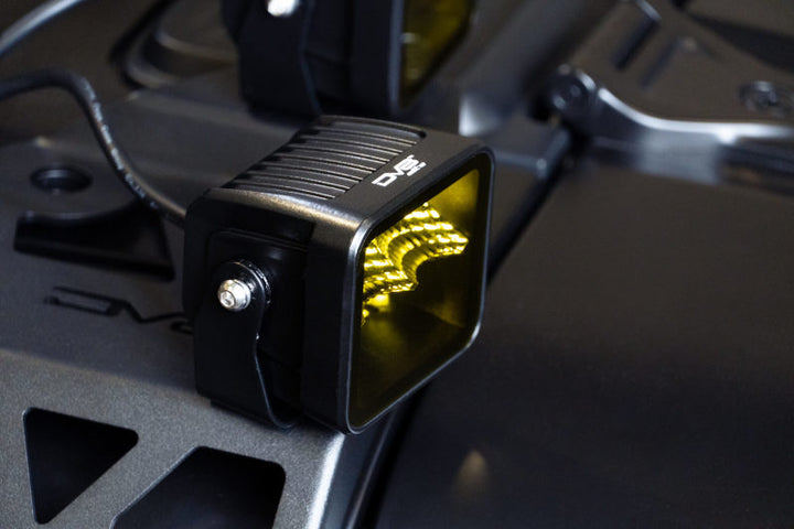 DV8 Offroad 3in Elite Series LED Amber Pod Light - Bull Strap