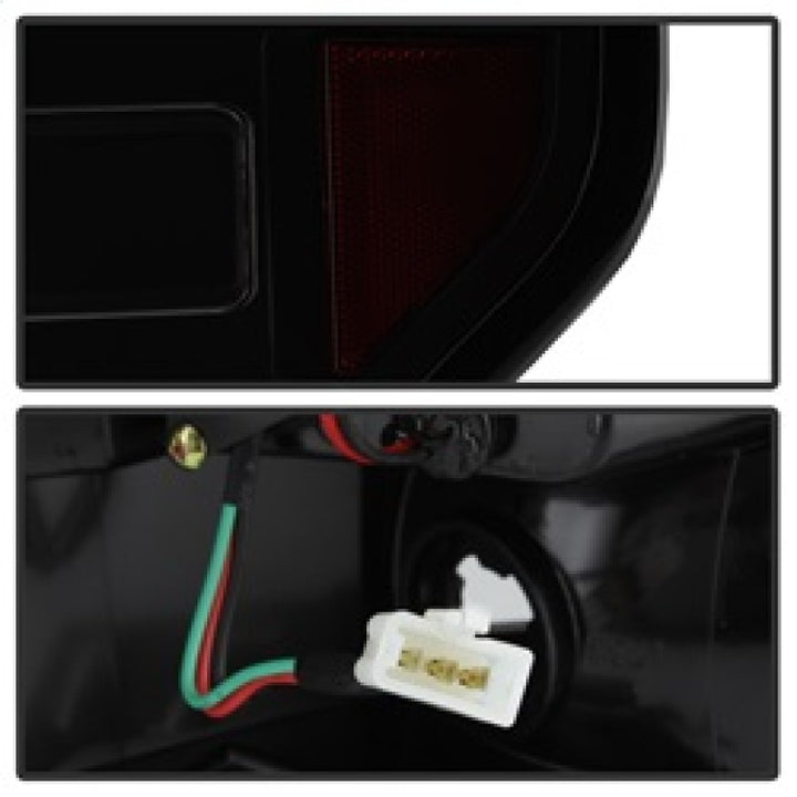Spyder 09-14 Ford F150 V2 Light Bar LED Tail Lights - Blk Smoke (ALT-YD-FF15009V2-LBLED-BSM) - Bull Strap