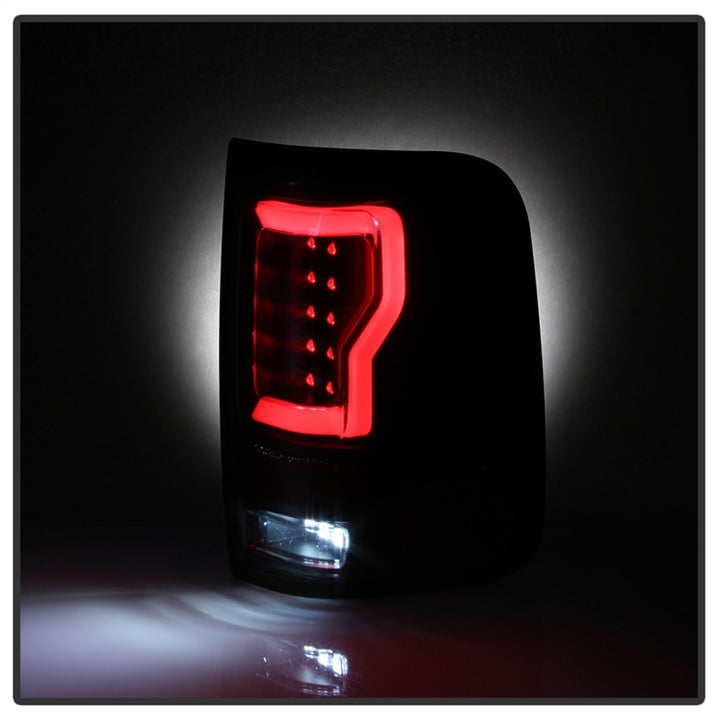 Spyder 04-08 Ford F-150 Projector Tail Lights - Light Bar DRL LED - Black ALT-YD-FF15004V2-LBLED-BK - Bull Strap