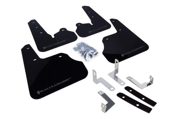 Rally Armor 12-16 Subaru Impreza 4D/5D Black UR Mud Flap w/Grey Logo - Bull Strap