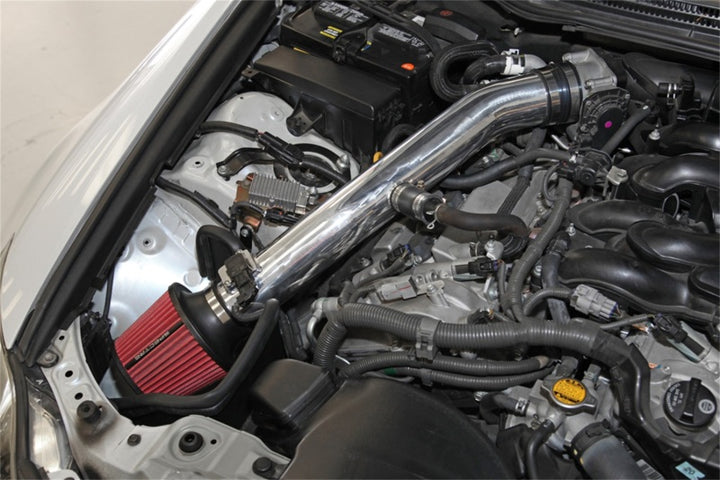Spectre 06-12 Lexus IS250/IS350 V6-2.5/3.5L F/I Air Intake Kit - Polished w/Red Filter - Bull Strap