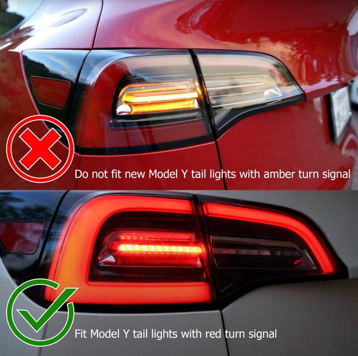 AlphaRex 17-22 Tesla Model 3 PRO-Series LED Tail Lights Red Smoke w/Seq Sig - Bull Strap