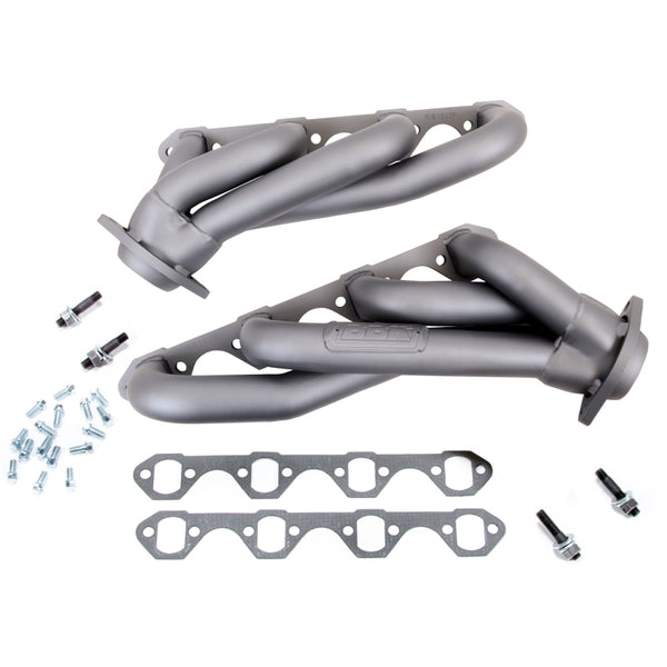 BBK 79-93 Mustang 5.0 Shorty Unequal Length Exhaust Headers - 1-5/8 Titanium Ceramic - Bull Strap