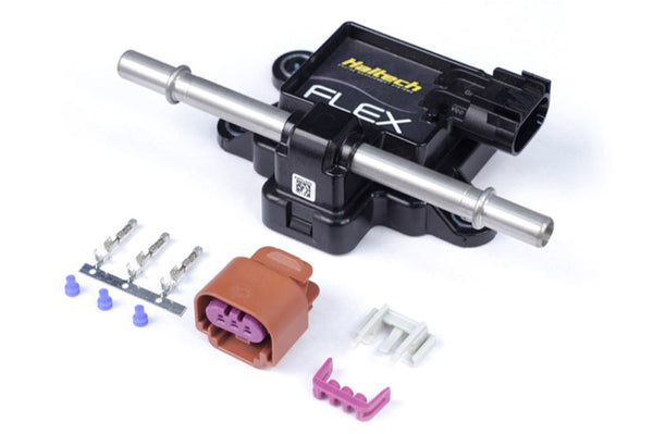 Haltech Flex Fuel Composition Sensor for 3/8 (GM Spring Lock) Fittings w/Plug & Pins - Bull Strap