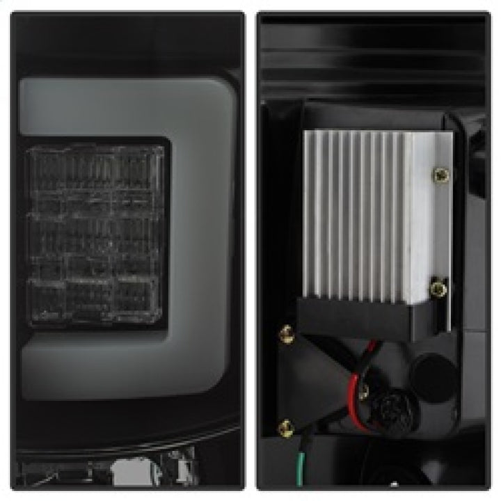 Spyder 09-14 Ford F150 V2 Light Bar LED Tail Lights - Blk Smoke (ALT-YD-FF15009V2-LBLED-BSM) - Bull Strap