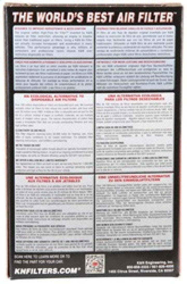K&N Universal Clamp-On Air Filter 2-7/16in FLG / 3-1/2in OD / 6in H - Bull Strap