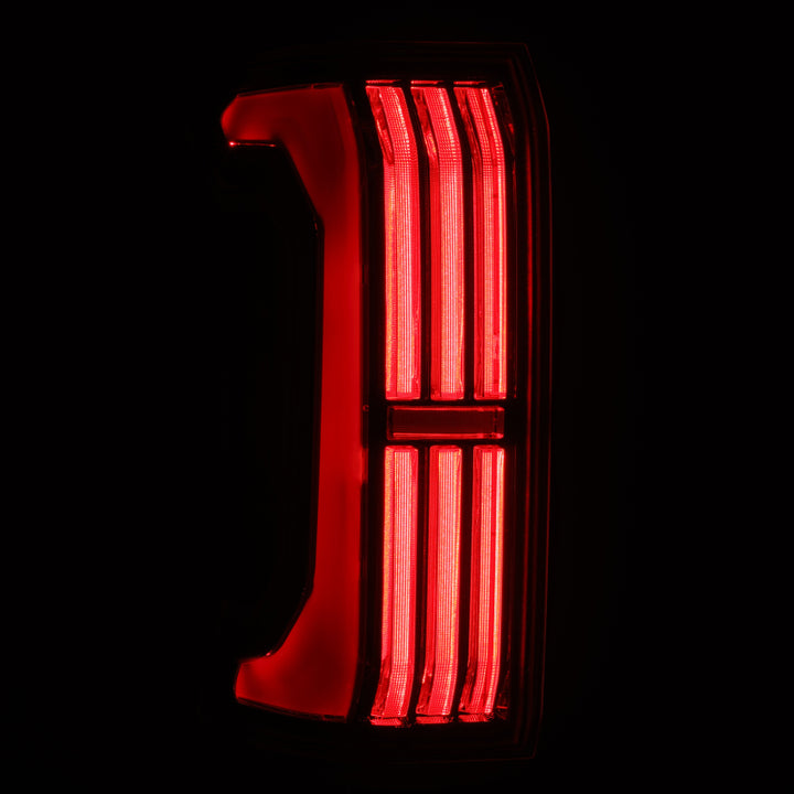 AlphaRex 24-25 Toyota Tacoma NOVA-Series LED Prismatic Tail Lights - Black - Bull Strap