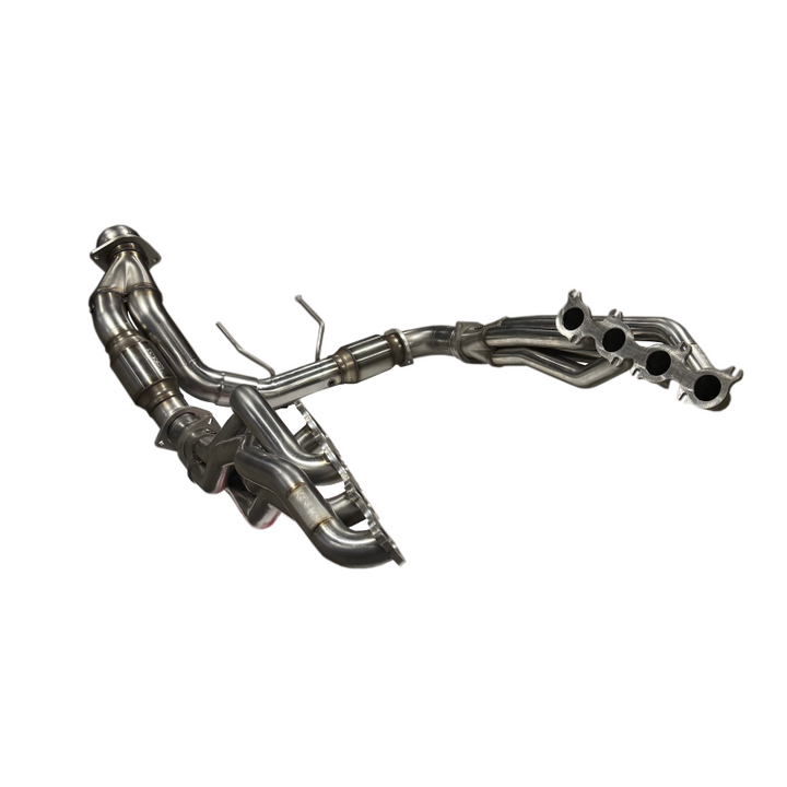 Kooks 21-23 Ford F150 Coyote V8 5.0L 1-7/8in SS Header w/ GREEN Catted Connection Pipe - Bull Strap
