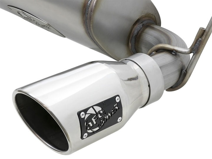 aFe Rebel Series 2.5in 409 SS Cat-Back Exhaust w/ Polished Tips 07+ Jeep Wrangler (JK) V6 3.6L/3.8L - Bull Strap