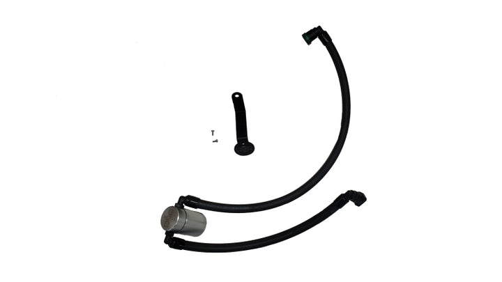 J&L 2024-2025 Ford Mustang 5.0L Oil Separator 3.0 PCV Side - Clear Anodized - Bull Strap