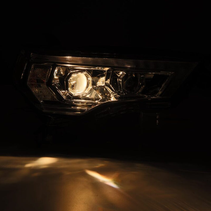 AlphaRex 14-20 Toyota 4Runner PRO-Series LED Proj Headlights Alpha-Black w/Sequential Signal/DRL - Bull Strap