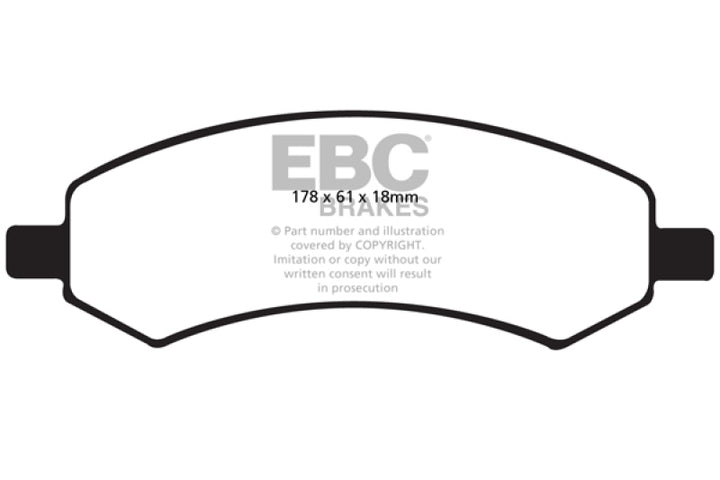 EBC 06-09 Chrysler Aspen 4.7 Extra Duty Front Brake Pads - Bull Strap