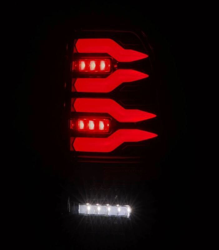 AlphaRex 97-03 Ford F150 / 99-16 Ford F250/F350/F450/F550 LUXX-Series LED Tail Lights - Alpha-Black - Bull Strap