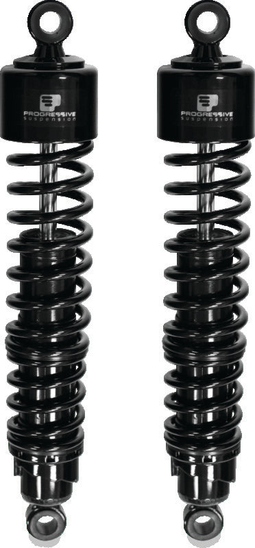 Progressive Harley 413 Series Shocks 15.0in - Black - Bull Strap