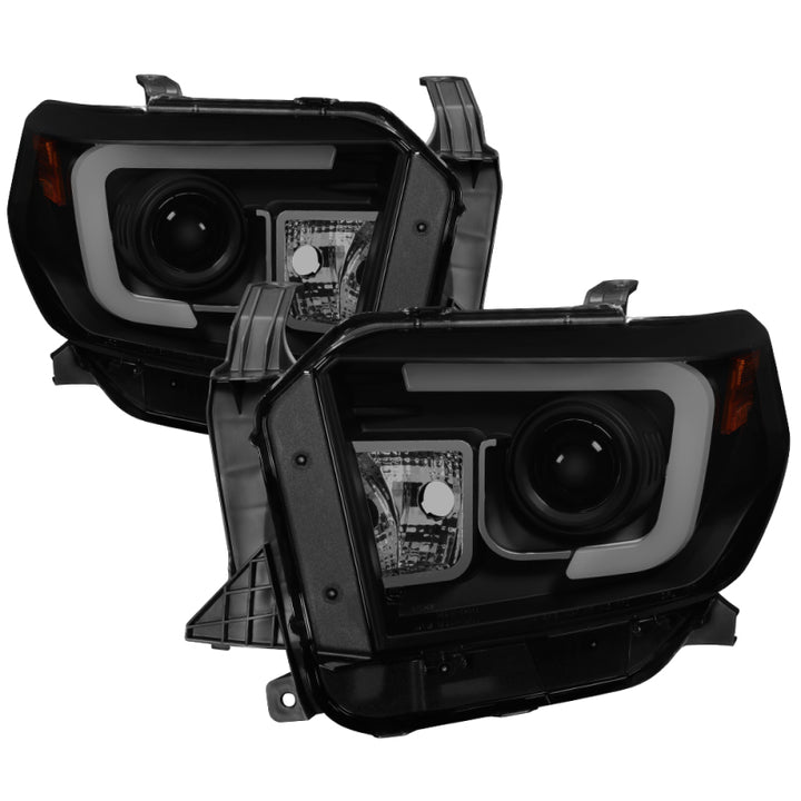 Spyder Toyota Tundra 2014-2016 Projector Headlights Light Bar DRL Black Smoke PRO-YD-TTU14-DRL-BSM - Bull Strap