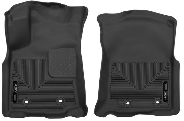 Husky Liners 2018 Toyota Tacoma Crew/Extended Cab X-Act Contour Black Front Floor Liners - Bull Strap