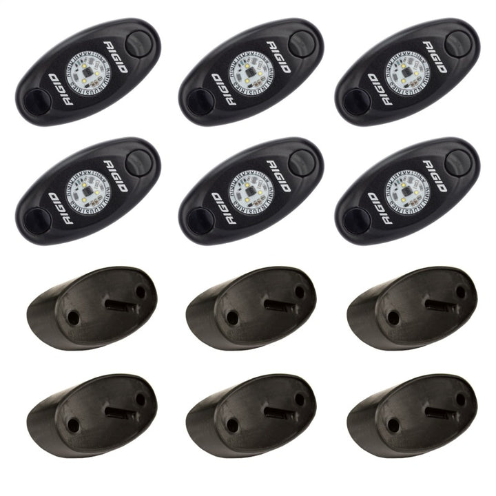 Rigid Industries Rock Light Kit- Blue (6 lights) - Bull Strap