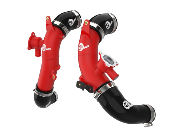 aFe 23-24 Toyota Sequoia V6-3.4L Hybrid BladeRunner 2.5in Aluminum Hot Charge Pipe - Red - Bull Strap
