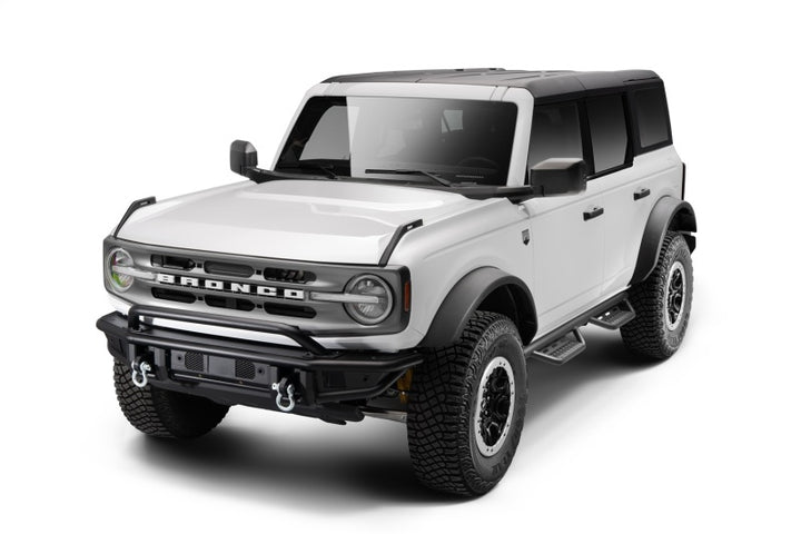 N-Fab 21-22 Ford Bronco 4 Door SRW RS Nerf Step - Full Length - 2in - Tex. Black - Bull Strap