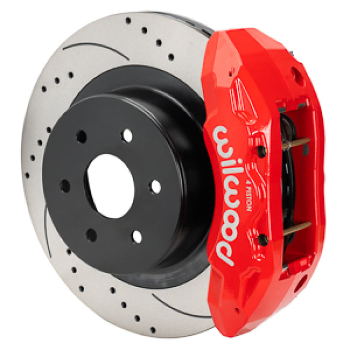 Wilwood 99-18 Chevy Silverado/GMC Sierra 16x1.25 D&S Rotor TX4R 4 Piston Rear Brake Kit - Red - Bull Strap