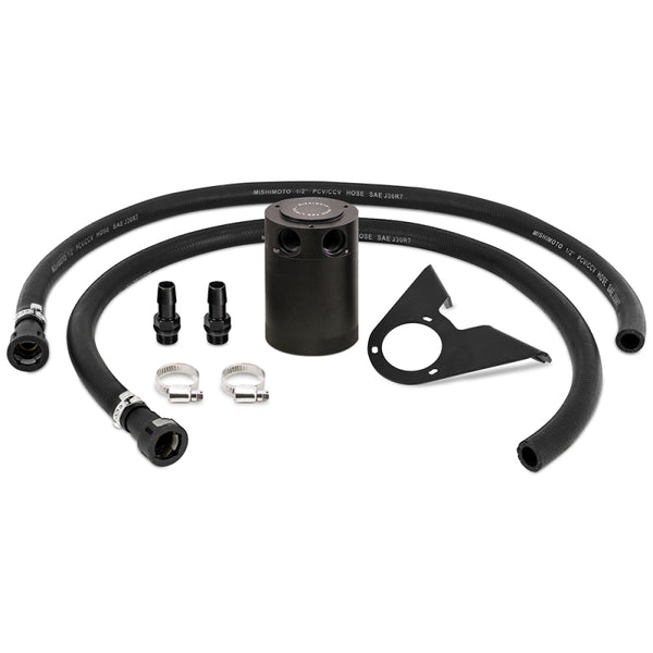 Mishimoto 2021+ Ford Bronco 2.3L Baffled Oil Catch Can - PCV Side - Black - Bull Strap
