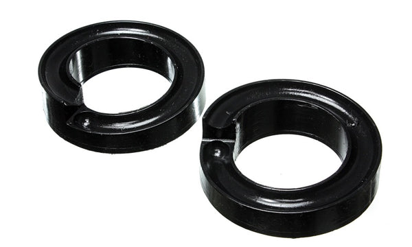 Energy Suspension 2005-07 Ford F-250/F-350 SD 2/4WD Front Coil Spring Isolator Set - Black - Bull Strap