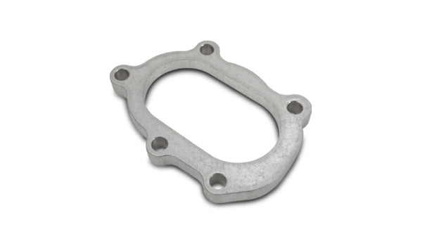Vibrant GT25R / GT28R Discharge Flange with Oval Outlet (5 Bolt) T304 SS 1/2in Thick - Bull Strap