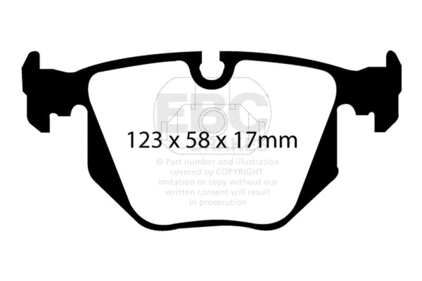 EBC 01-07 BMW M3 3.2 (E46) Yellowstuff Rear Brake Pads - Bull Strap
