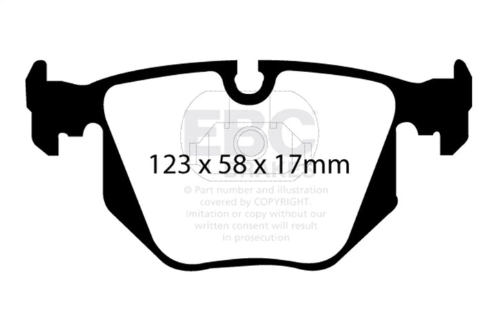 EBC 01-07 BMW M3 3.2 (E46) Yellowstuff Rear Brake Pads - Bull Strap