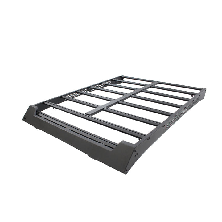 Go Rhino 22-23 Toyota Tundra CrewMax Ceros Low Profile Roof Rack - Tex. Blk - Bull Strap