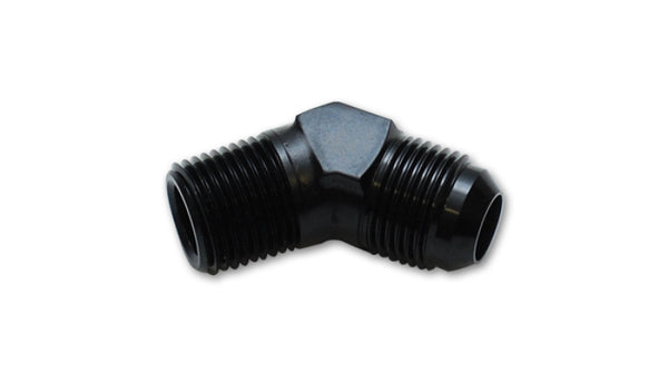Vibrant 45 Degree Adapter Fitting (AN to NPT) -6AN x 1/8in NPT - Bull Strap