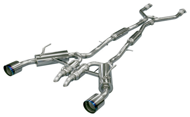 HKS Infiniti Q50 Hybrid VQ37 Dual Hi-Power Titanium Tip Catback Exhaust - Bull Strap