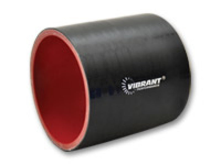 Vibrant 4.25in I.D. x 3in Long Gloss Black Silicone Hose Coupling - Bull Strap