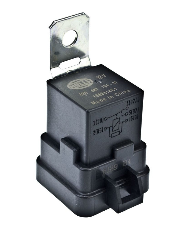 Hella 12V 20/40 Amp SPDT RES Relay with Weatherproof Bracket - Single - Bull Strap