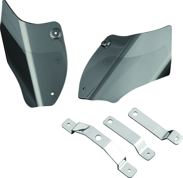 Kuryakyn Saddle Shields Heat Deflectors 00-17 Softail Smoke - Bull Strap