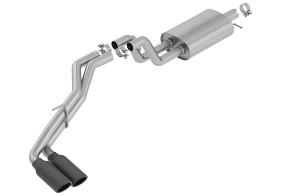 Borla 2019 Ford Ranger XL/XLT/Lariat 2.3L 2/4WD WB S-Type Catback Exhaust w/ Dual Blk Chrome Tips - Bull Strap