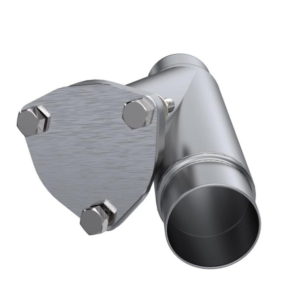 QTP 2.25in Weld-On QTEC Exhaust Cutout Y-Pipe - Bull Strap