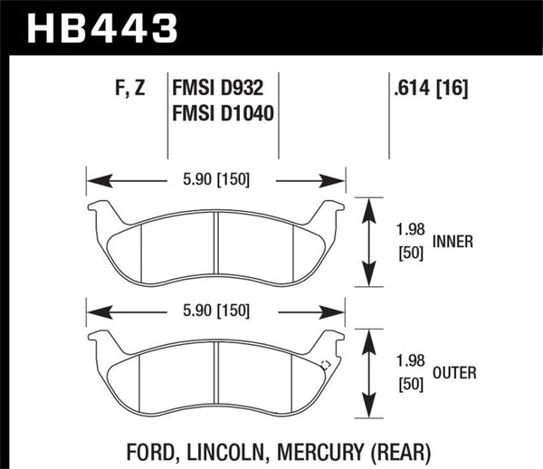 Hawk HPS Street Brake Pads - Bull Strap