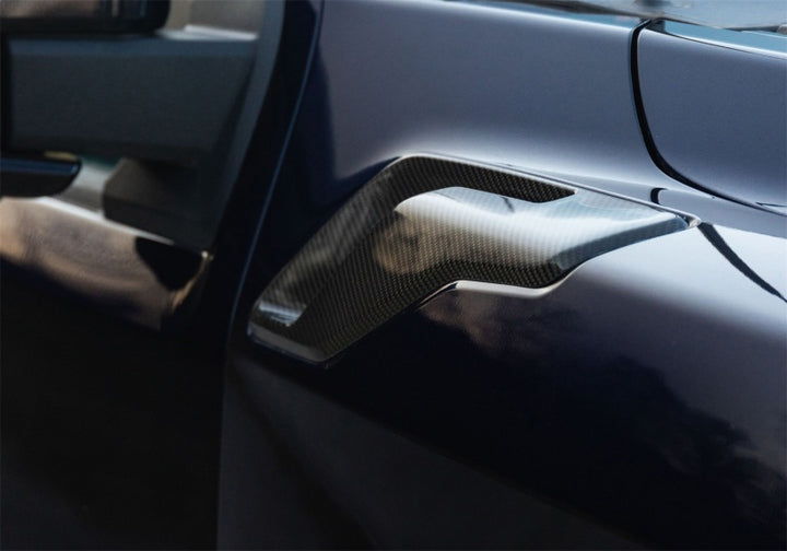 Ford Racing 21-24 F-150 Raptor Carbon Fiber Fender Vent Set - Gloss - Bull Strap