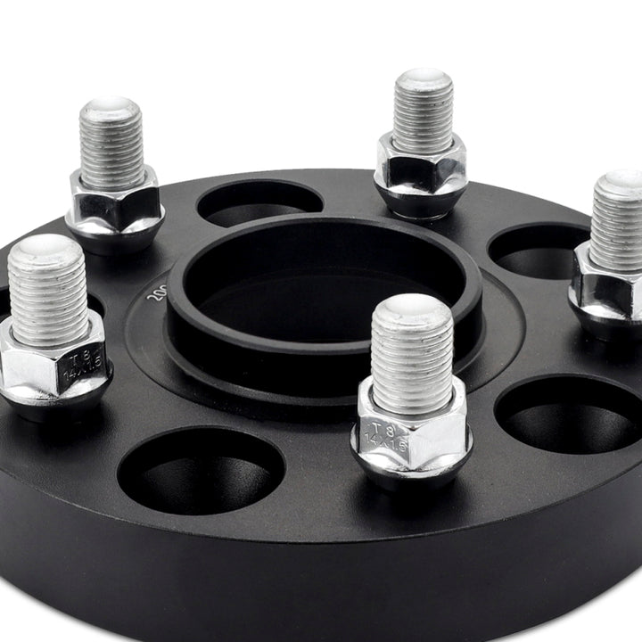 Mishimoto Wheel Spacers - 5x120 - 64.1 CB - M14 x1.5 - 25mm - BK - Bull Strap
