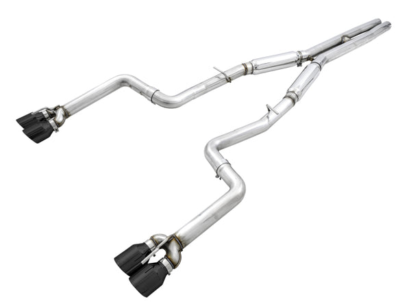AWE Tuning 2015+ Dodge Challenger 6.4L/6.2L SC Track Edition Exhaust - Quad Diamond Black Tips - Bull Strap