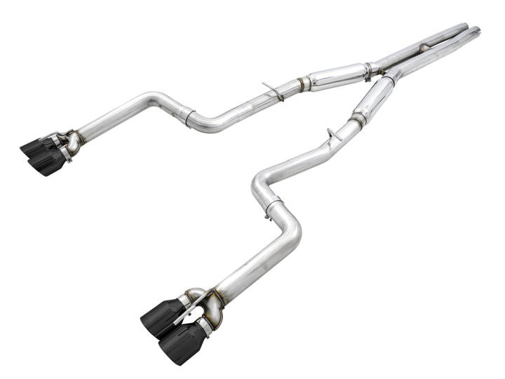 AWE Tuning 2015+ Dodge Challenger 6.4L/6.2L SC Track Edition Exhaust - Quad Diamond Black Tips - Bull Strap