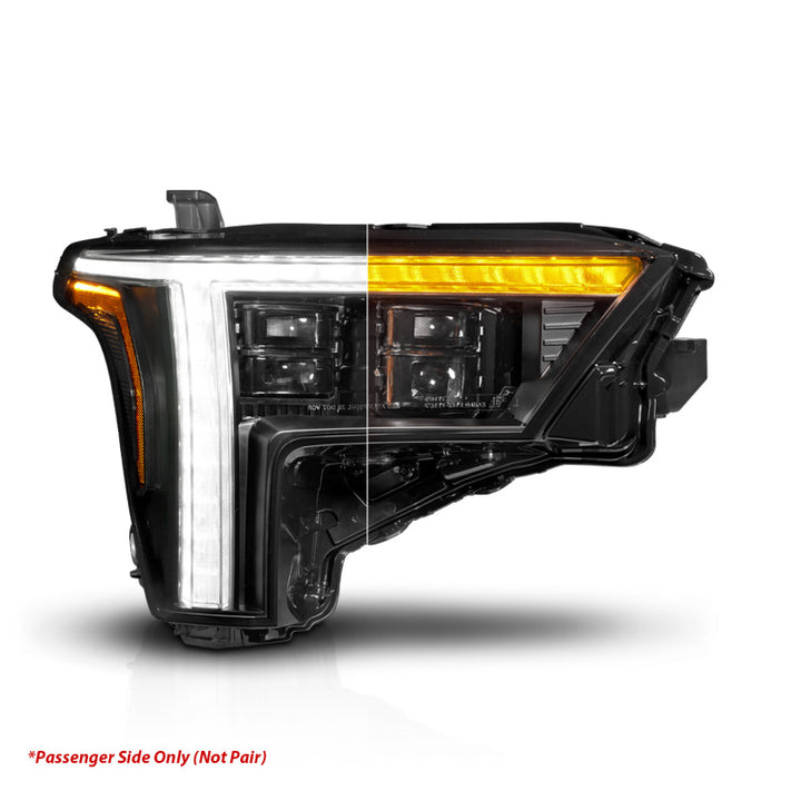 ANZO 22-24 Toyota Tundra (w/Factory LED Refl.) Z-Series Full LED Proj Headlights - Pass. Side ONLY - Bull Strap