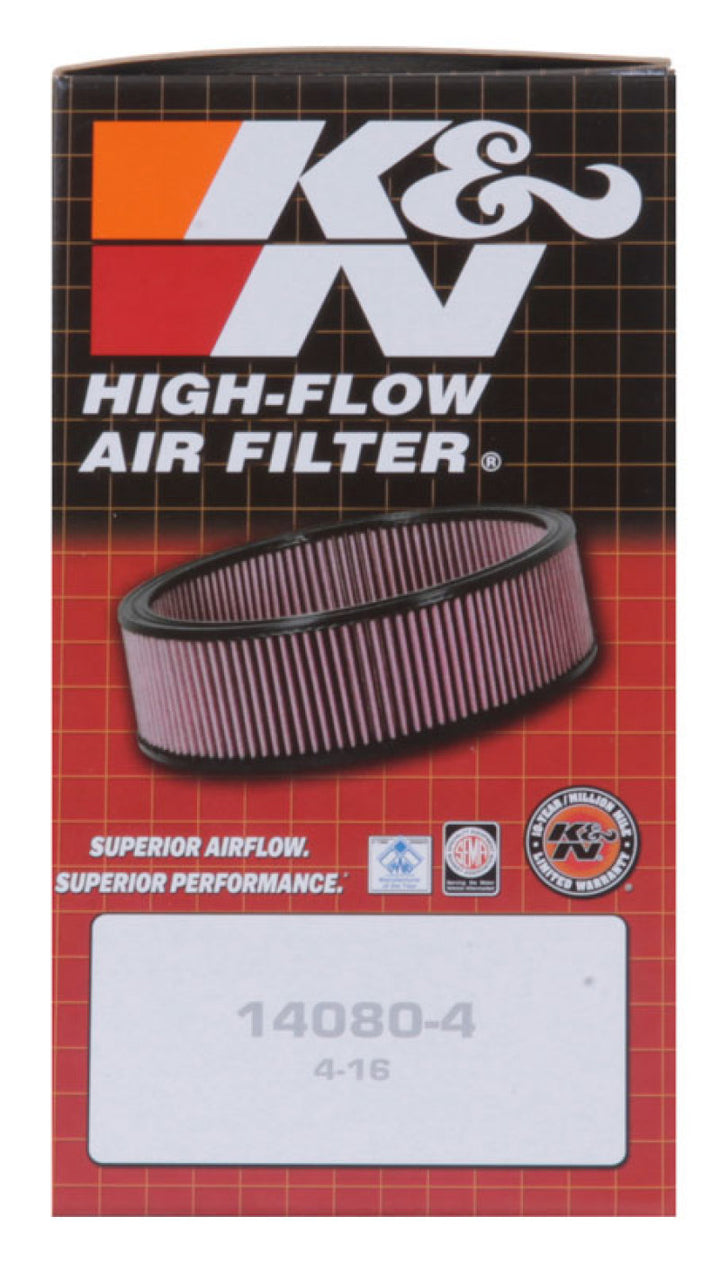 K&N Custom Racing Assembly - Round Tapered - Red 1.375in Neck Flange - 2.25in Over Height - Bull Strap