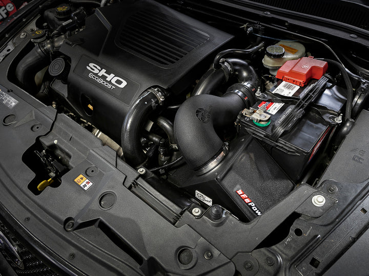 aFe Magnum FORCE Stage-2 Pro DRY S Cold Air Intake System 10-18 Ford Taurus SHO V6-3.5L (tt) - Bull Strap